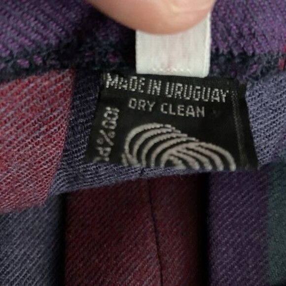 VTG Boundary Waters 100% Wool Tartan Blue/Red Plaid Pleated Skirt Women Size 16 - Picture 4 of 10